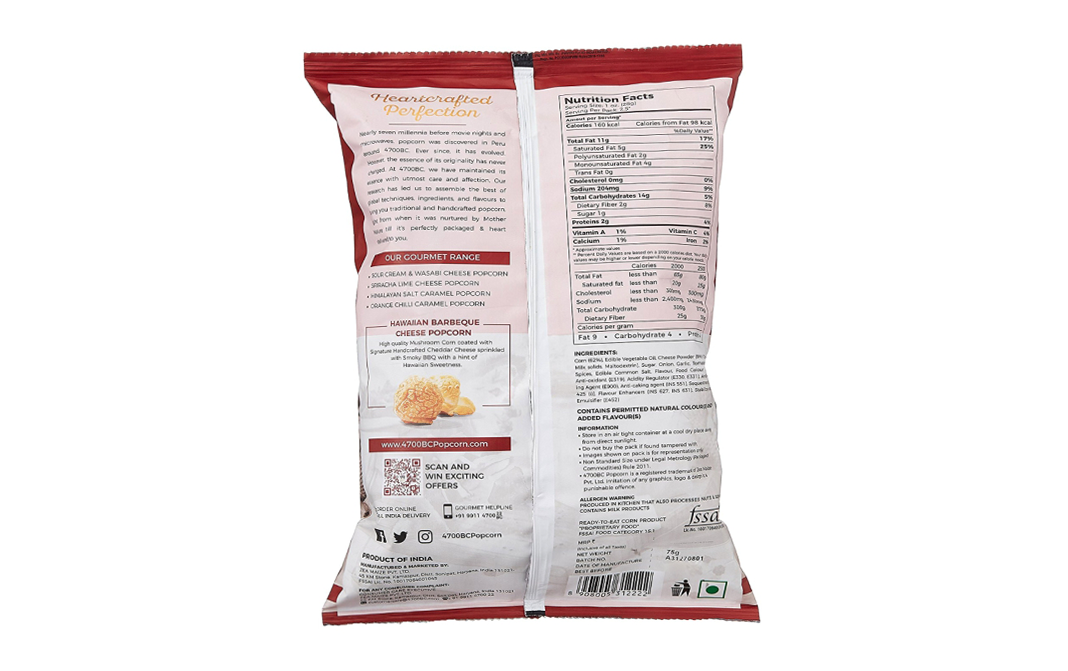 4700BC Hawaiian Barbeque Cheesse Popcorn Heartcrafted Perfection   Pack  35 grams